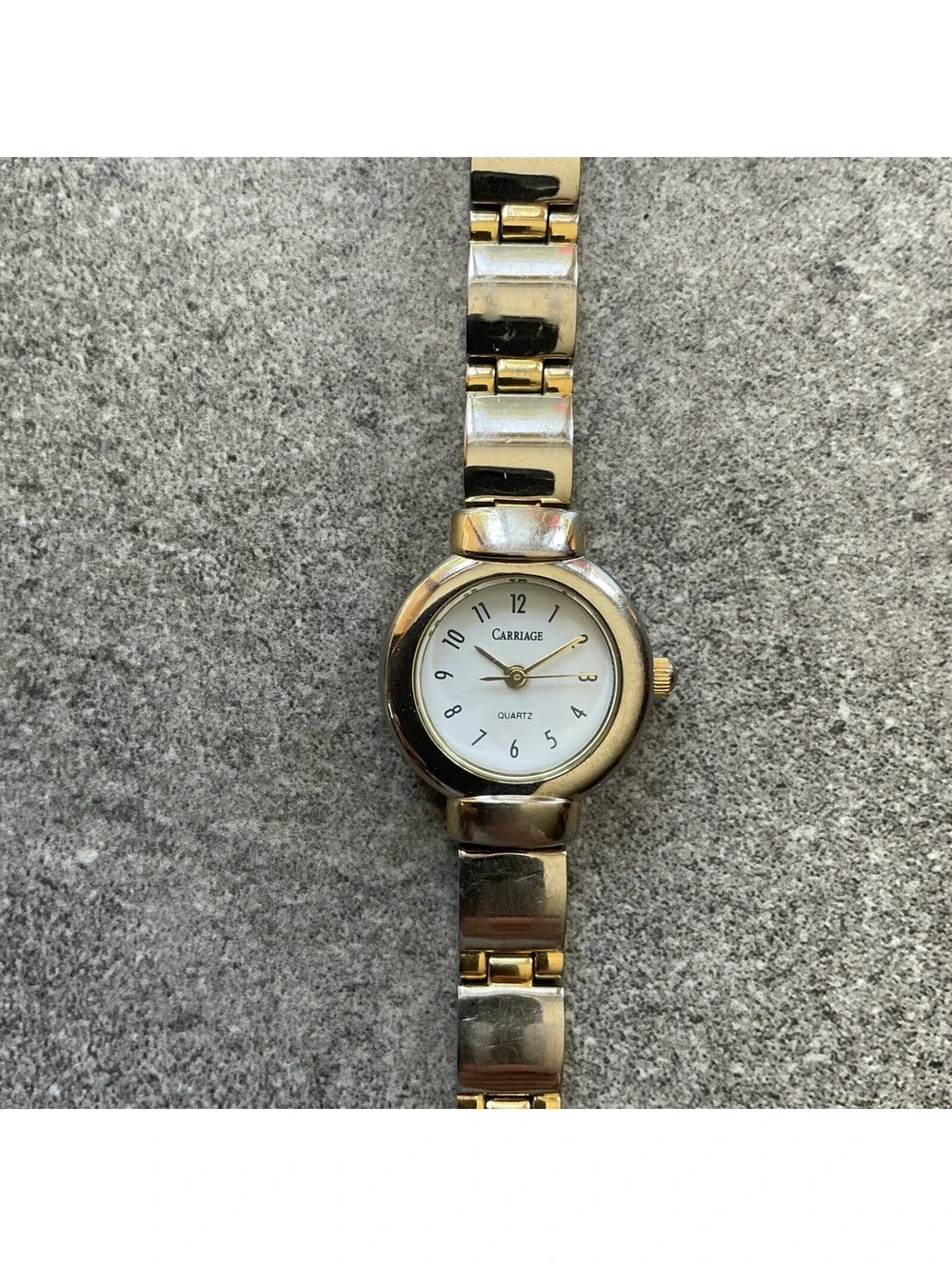 Carriage by Timex Womens Watch Two Tone Case and Band W/White Dial Bin N